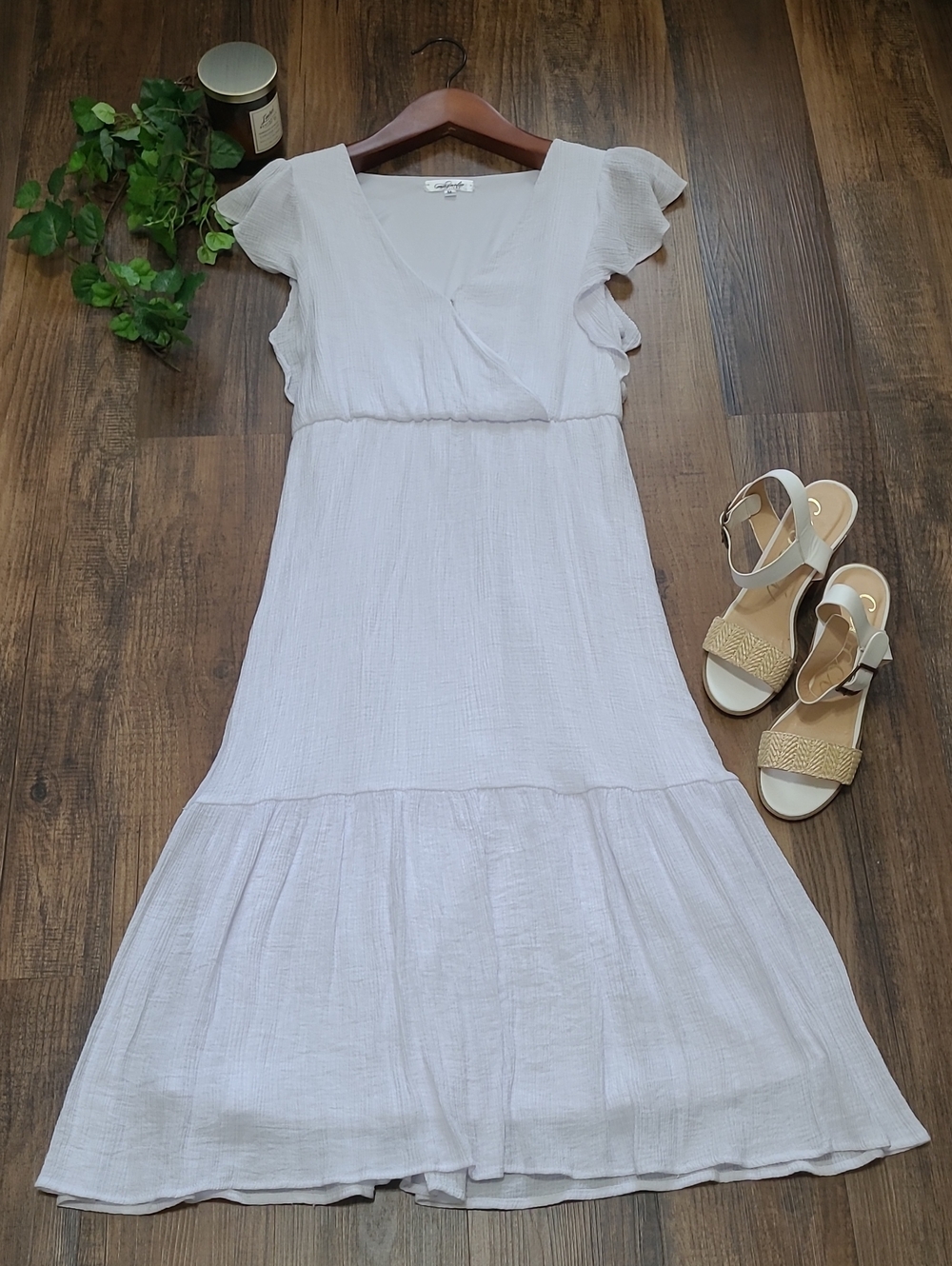 3/$25  White Crinkle Gauze Dress in Bright White